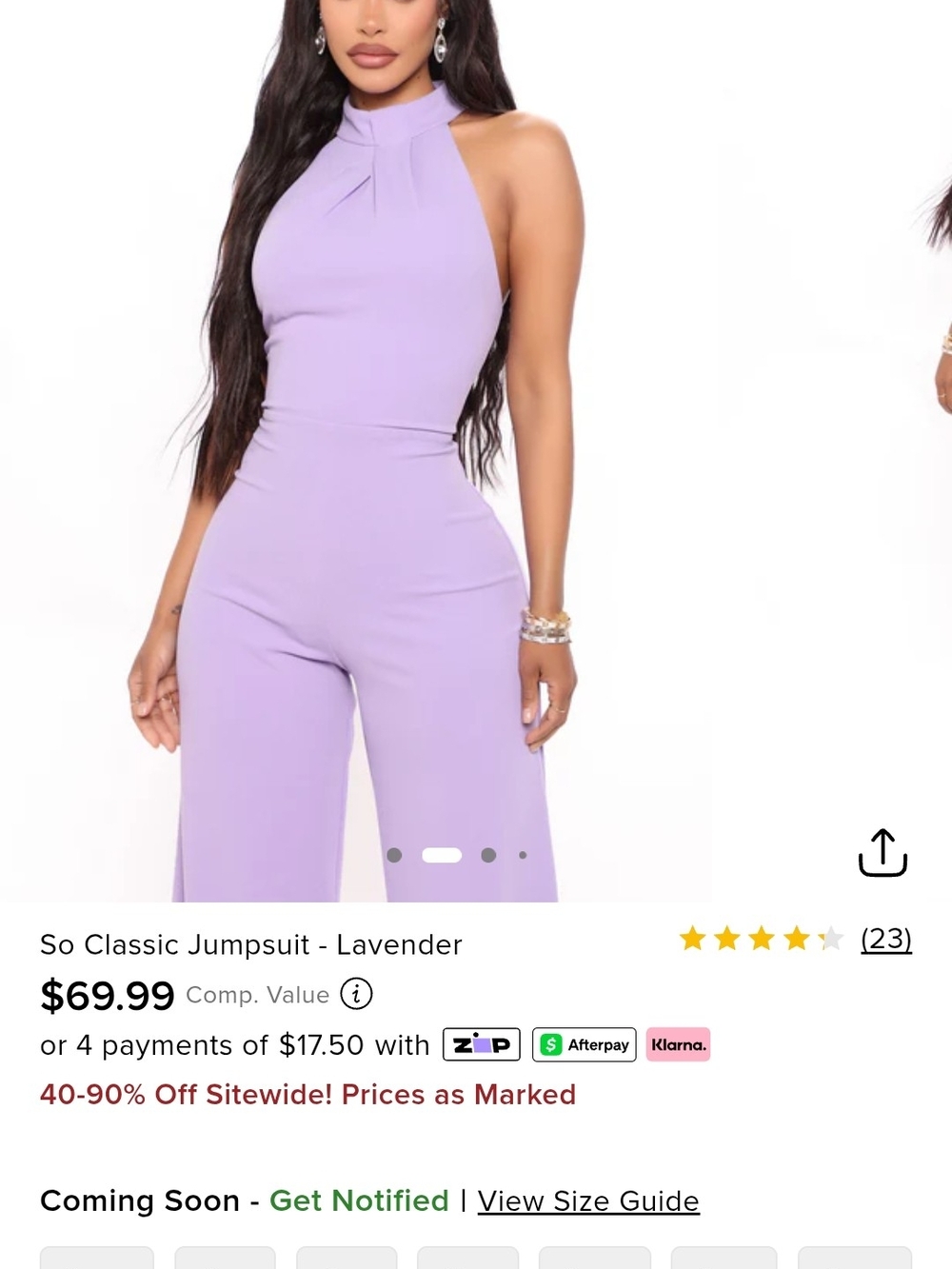 Fashion Nova Lavender Halter Jumpsuit